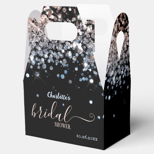 Vrijgezellenfeest Roos-gouden Glitter Favor Box Bedankdoosjes (Geopend)