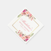 Vrijgezellenfeest Roze Blush Goud Lijst Bloemen Servet (Hoek)