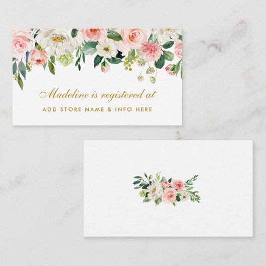 Vrijgezellenfeest Roze Blush Goud Registry Insert Informatiekaartje (Voorkant / Achterkant)