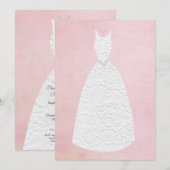 Vrijgezellenfeest -roze bruiddress kaart (Voorkant / Achterkant)