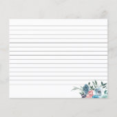 Vrijgezellenfeest Roze en Blauwe bloemen Recipcard (Achterkant)