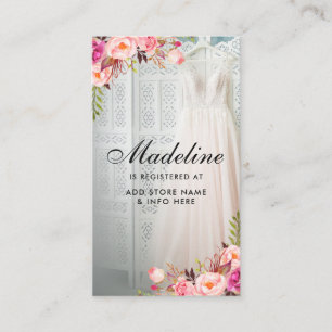 vrijgezellenfeest Roze Floral Registry Insert Card Informatiekaartje