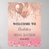 Vrijgezellenfeest roze roze roze goud glitter welk poster (Voorkant)