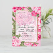 Vrijgezellenfeest - roze Rozen Kaart (Staand voorkant)