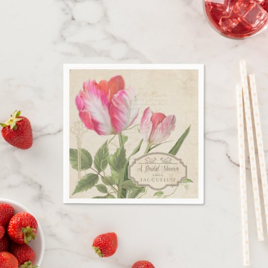 Vrijgezellenfeest Roze  Script Parrot Tulip Art Servetten (Insitu)