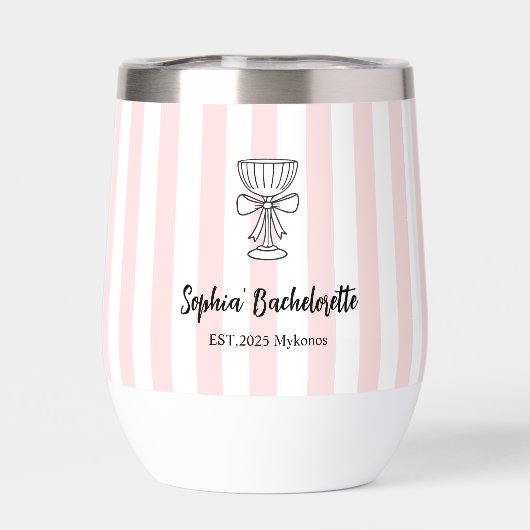 vrijgezellenfeest | Roze strepen | Naam en locatie (Achterkant)