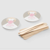 Vrijgezellenfeest roze witte jurk aangepaste fans handwaaier (Niet-gemonteerd)