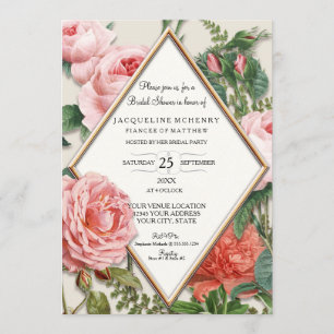 vrijgezellenfeest  Rozen Floral Roos Gold Taupe Kaart