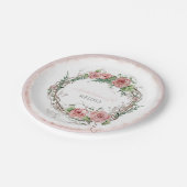 Vrijgezellenfeest Rustic Boho Wreath Roos Branch L Papieren Bordje (Gekanteld)