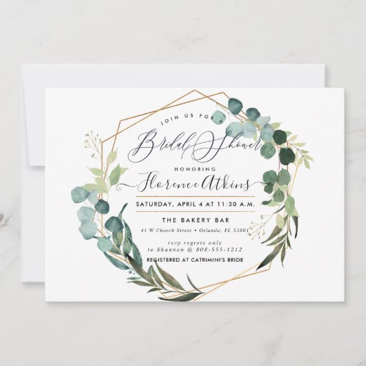 Vrijgezellenfeest Rustic Eucalyptus Greenery Kaart (Voorkant)