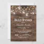 Vrijgezellenfeest Rustic Mason Jar String Lights Kaart (Voorkant)