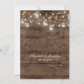 Vrijgezellenfeest Rustic Mason Jar String Lights Kaart (Achterkant)