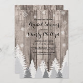 vrijgezellenfeest Rustic Winter Forest Trees Invit Kaart (Voorkant / Achterkant)
