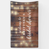 Vrijgezellenfeest Rustic Wood String Lights Spandoek (Verticaal)