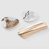 Vrijgezellenfeest Rustisch hout en kant design Handwaaier (Niet-gemonteerd)