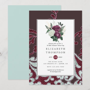  Vrijgezellenfeest Shabby-Chic Floral en Lace Kaart