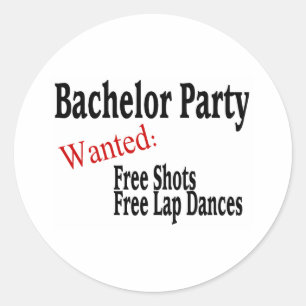 Vrijgezellenfeest (Shots en Lap Dances) Ronde Sticker