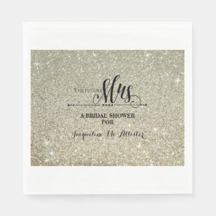 Vrijgezellenfeest Silver Glitter Future Mrs Modern Servet