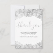 Vrijgezellenfeest Silver Hydrangea Floral Script Bedankkaart (Voorkant)