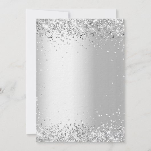 Vrijgezellenfeest Silver Luxury Kaart (Achterkant)