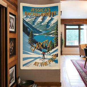 Vrijgezellenfeest Skipartij Oude Stijl Lake Tahoe Spandoek