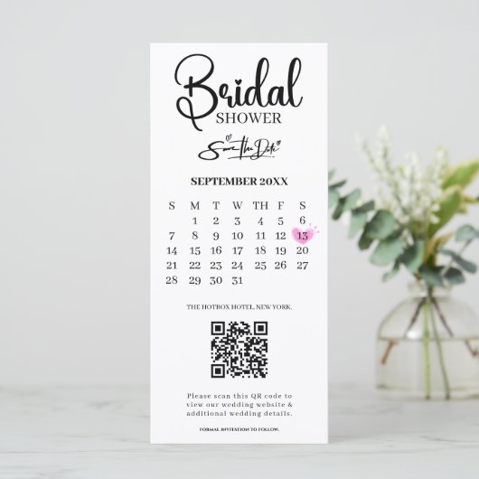 Vrijgezellenfeest Sla de datum op Foto QR Code Wed (Staand voorkant)