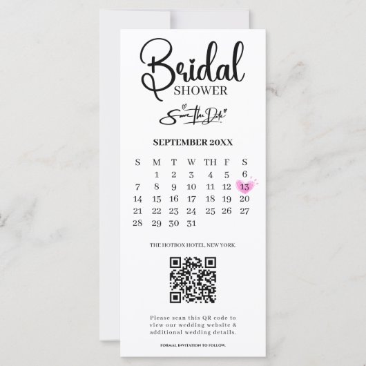 Vrijgezellenfeest Sla de datum op Foto QR Code Wed (Voorkant)