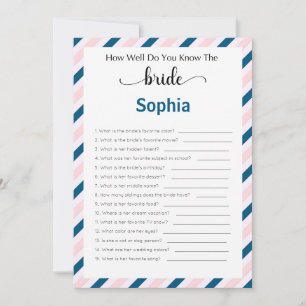 Vrijgezellenfeest speelt hoe goed je de bride kent kaart