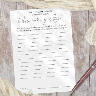 Vrijgezellenfeest spel met zwarte geheugenkaart kaart