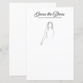 Vrijgezellenfeest spel: raad de jurk (Voorkant / Achterkant)