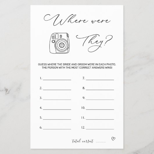 Vrijgezellenfeest spel waar waren ze flyer (Voorkant)