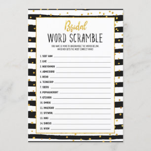 Vrijgezellenfeest spel Word Scramble Kaart