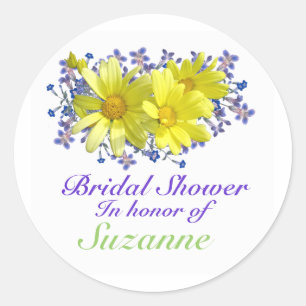 Vrijgezellenfeest Stickers Geel Daisies Boeket