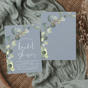 Vrijgezellenfeest Stoffig Blauw groen Eucalyptus Kaart