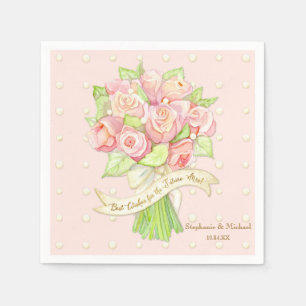 Vrijgezellenfeest Table Decor Waterverf Rose Bouqu Servet