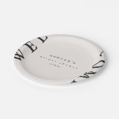 Vrijgezellenfeest Taupe en Black Typografie Welkom Papieren Bordje (Gekanteld)