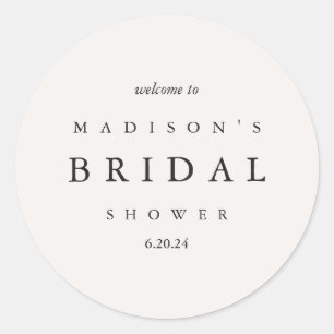 Vrijgezellenfeest Taupe en Black Typografie Welkom Ronde Sticker