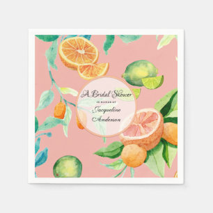 Vrijgezellenfeest Tea Citrus Coral Sinaasappel Lem Servetten