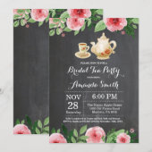 vrijgezellenfeest Tea Party Invitation Chalkboard Kaart (Voorkant / Achterkant)