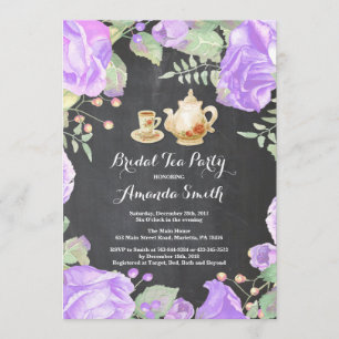 vrijgezellenfeest Tea Party Invitation Floral Kaart