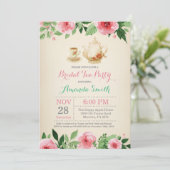 vrijgezellenfeest Tea Party Invitation Kaart (Staand voorkant)