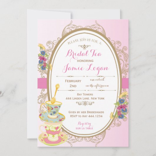 Vrijgezellenfeest Tea Party Invitation Kaart (Voorkant)