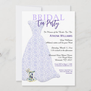 Vrijgezellenfeest Tea Party Lavender Bridal Gown Kaart