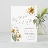 Vrijgezellenfeest Tea Party Zonnebloem Bloemen Kaart (Staand voorkant)