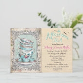 Vrijgezellenfeest Thee Uitnodiging (Staand voorkant)