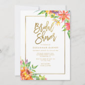 Vrijgezellenfeest | Tropical Waterverf Gold Script Kaart (Voorkant)