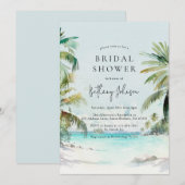 Vrijgezellenfeest Tropische Waterverf palmboom Kaart (Voorkant / Achterkant)