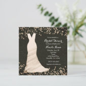 Vrijgezellenfeest trouwjurk op hanger & Confetti Kaart (Staand voorkant)