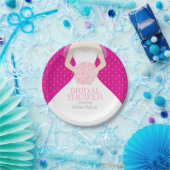 Vrijgezellenfeest trouwjurk roze papier borden papieren bordje (Feest)