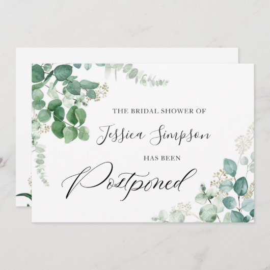 Vrijgezellenfeest uitgesteld Verander de datum Euc Kaart (Voorkant / Achterkant)